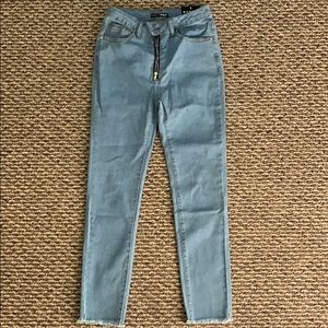 Light wash high rise jeans
